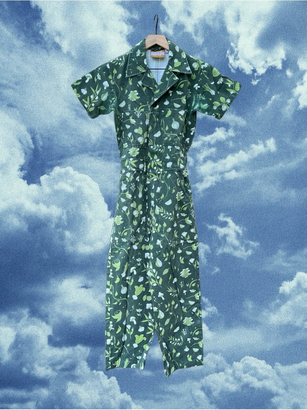 Big Bud Press Green Cookbook Short Sleeve Jumpsuit Size XS